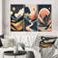 «Yellow Graphic Moon in the Mountains III», ensemble de 3 reproductions sur toiles tendues-438252648