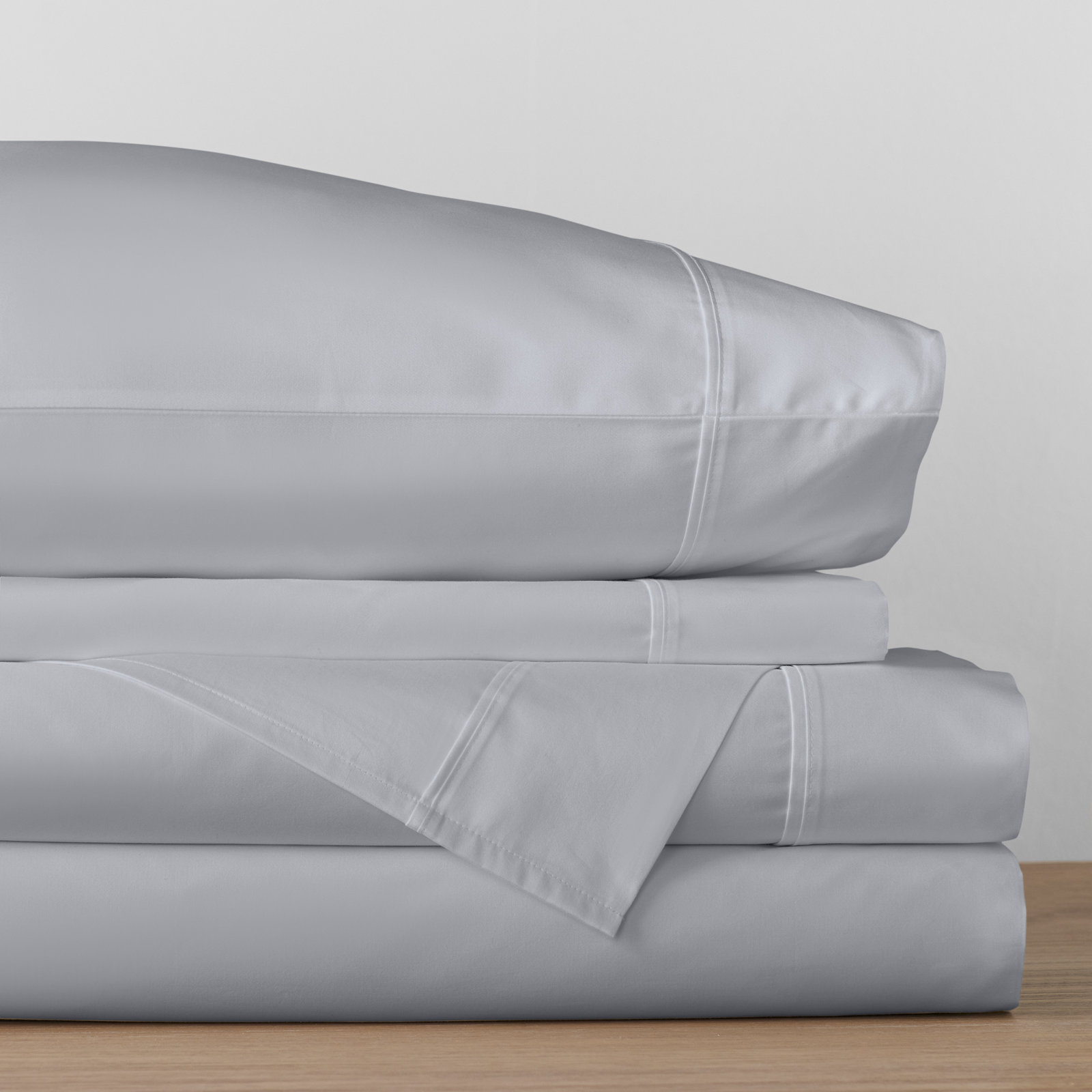 Danfield Cotton Sateen Sheet Set, Stormy Blue, Full Sheet Set + 1 Fitted Sheet + 2 Pillowcases