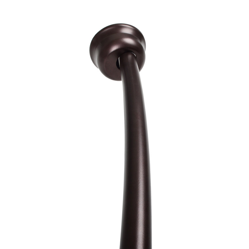 Utopia Alley Rustproof Fixed Mount Single Curved Shower Rod, Aluminum, adjustable from 45" to 72" Wide, Oil Rubbed Bronze