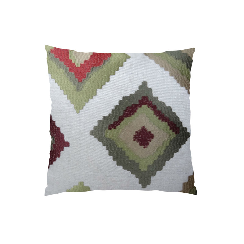 Coussin décoratif en lin fait main native-trail Earth, H 16 po x l 16 po, Carré