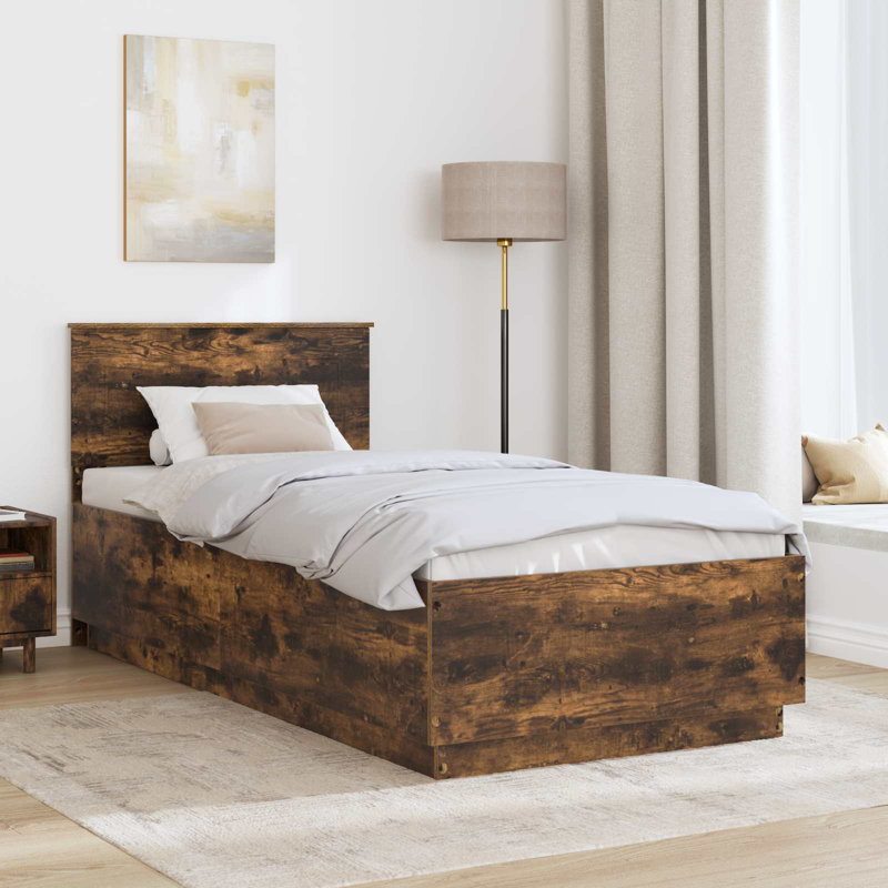 Bed, Smoked Oak, European Single (90 x 200 cm)
