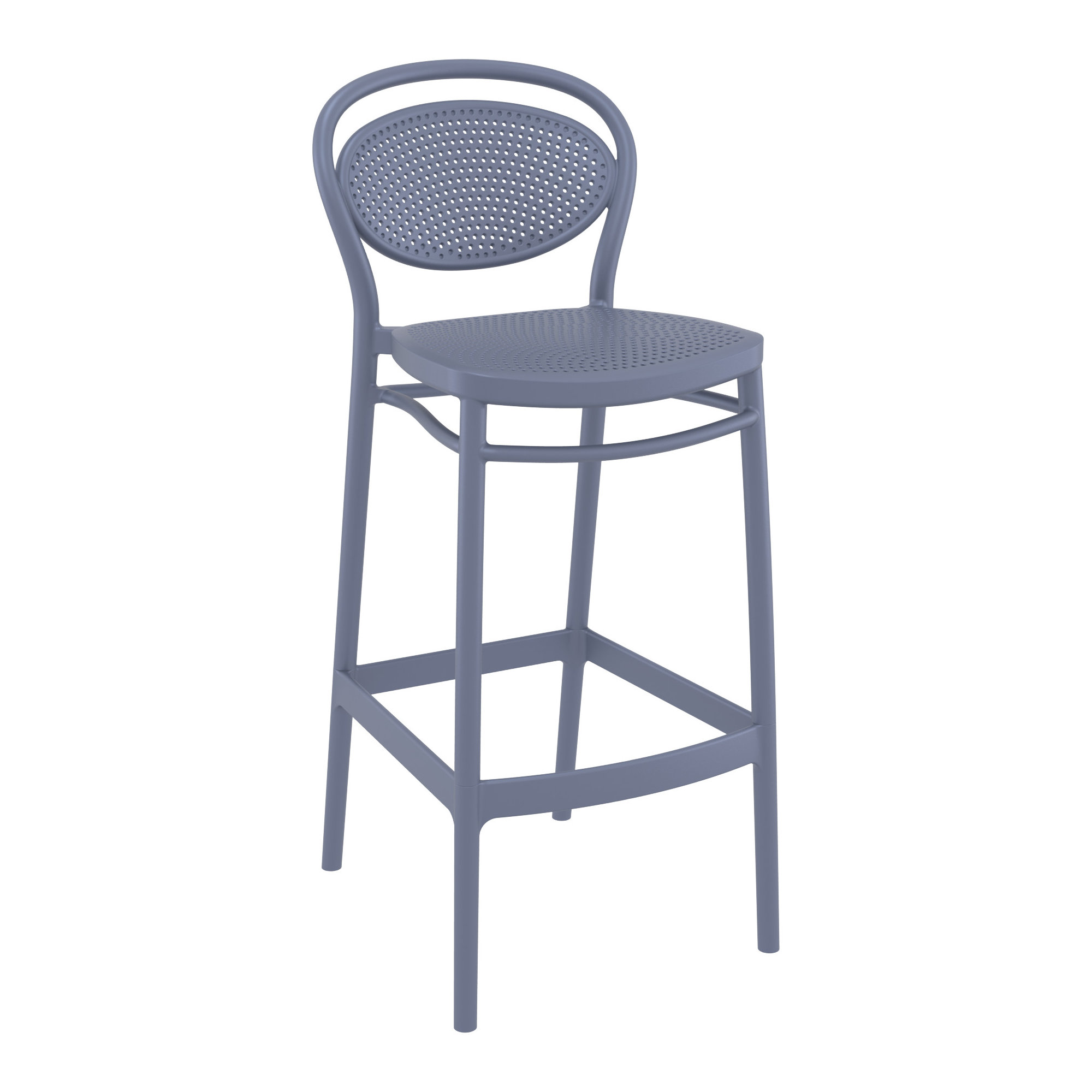 Farrah Square Bar Set With 2 Barstools, Dark Gray