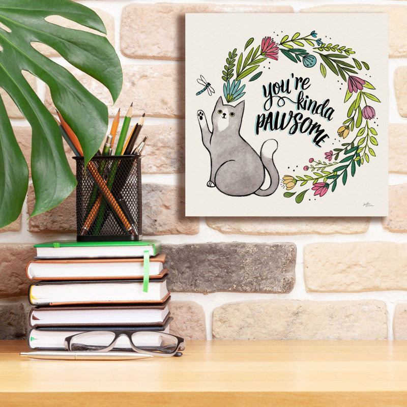 Art mural sur toile Trinx «Purrfect Garden V3» par Janelle Penner, 37 po x 37 po, H 12 po x l 12 po x P 0,75 po