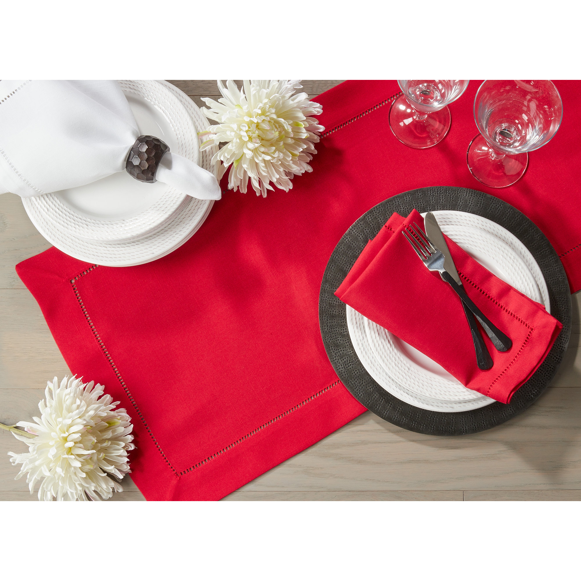 Emmeline Table Runnner, 120" L x 16" W, Red