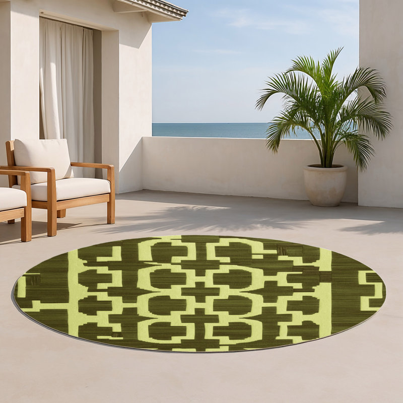 Tapis vert intérieur et extérieur Trellis, Rond 5 pi