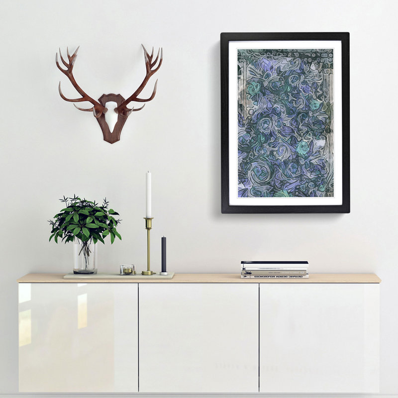 Roses in Abstract - Picture Frame Graphic Art Print, Black, 76cm H x 50cm W x 2cm D