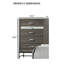 Commode de style contemporain à 4 tiroirs avec pieds en métal et poignées décoratives en acrylique