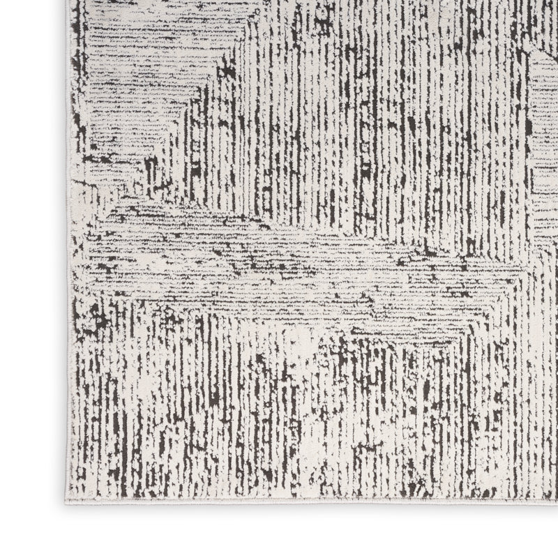 Tapis noir crème irradiant Ck024, Rectangle 7 pi 10 po x 9 pi 10 po