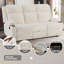 Canapé inclinable 3 places avec porte-gobelets et tiroir de rangement - tissu chenille doux-1123149918