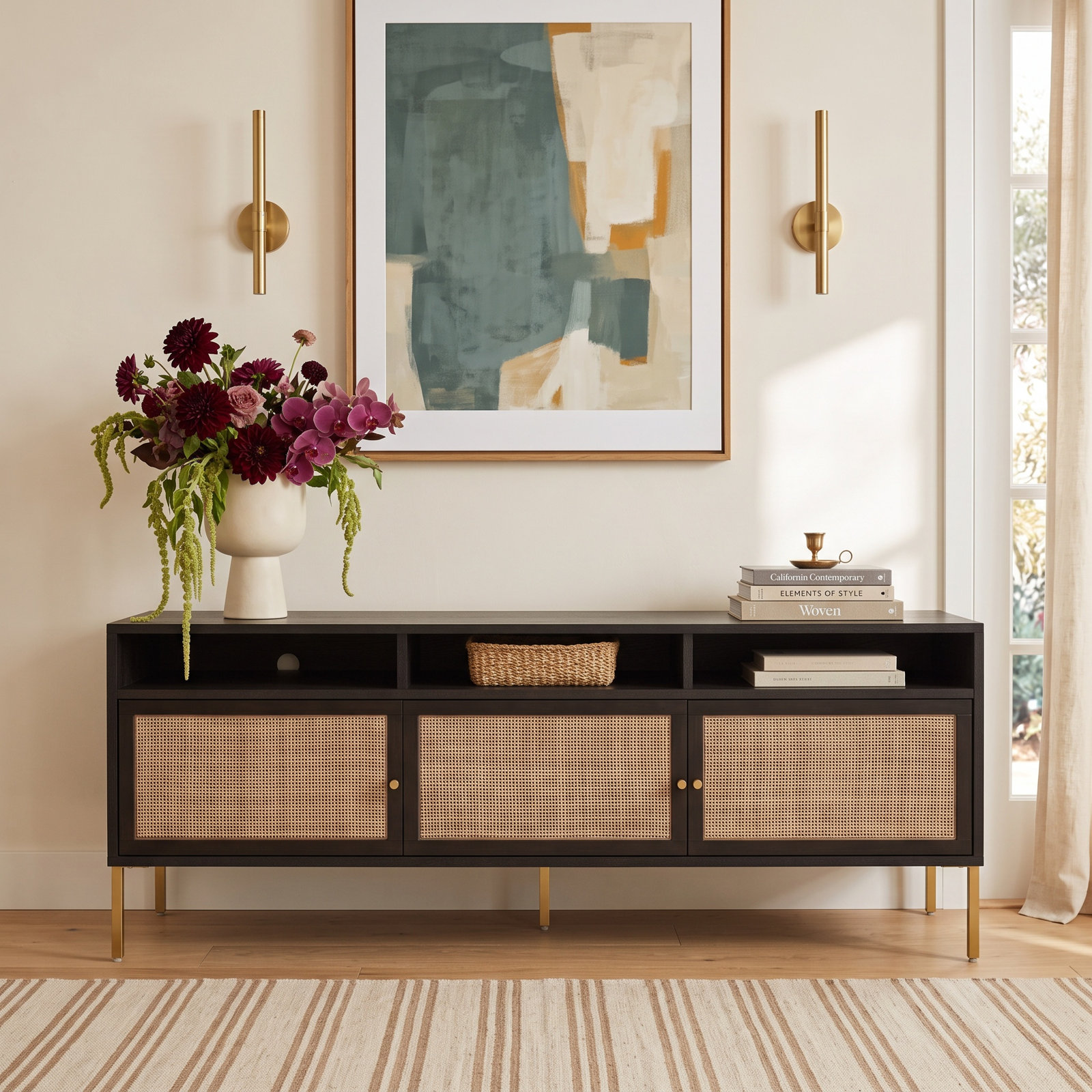 Cassi TV Stand, Black Velvet