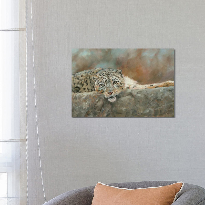 Snow Leopard Repose 1 Piece Wrapped Canvas Wall Art, 66.04 cm H x 45.72 cm W x 1.91 cm D