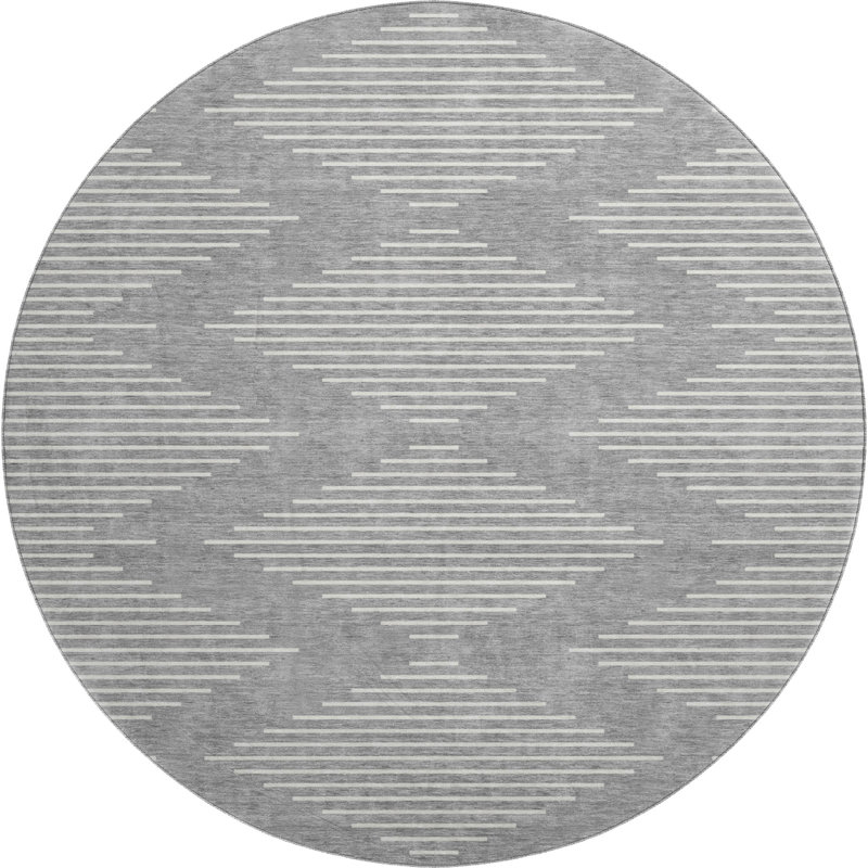 Premium Machine Washable Colmenero AMF1016 Geometric Rug, Round 8'