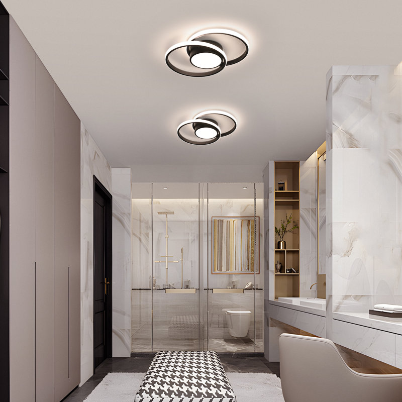 DELIPOP Double Round Dimmable 40cm LED Aluminum Flush Mount with Remote