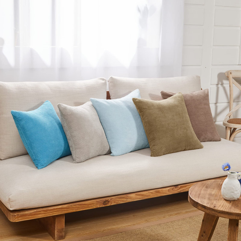 Raequan Light Coffee Square Throw Cushion Cover, 60cm H x 60cm W