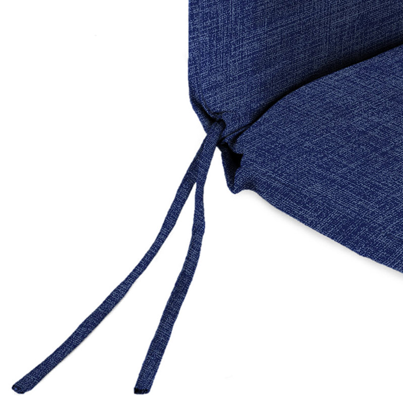 22" x 44" Outdoor Chair Cushion with Ties and Loop, Navy