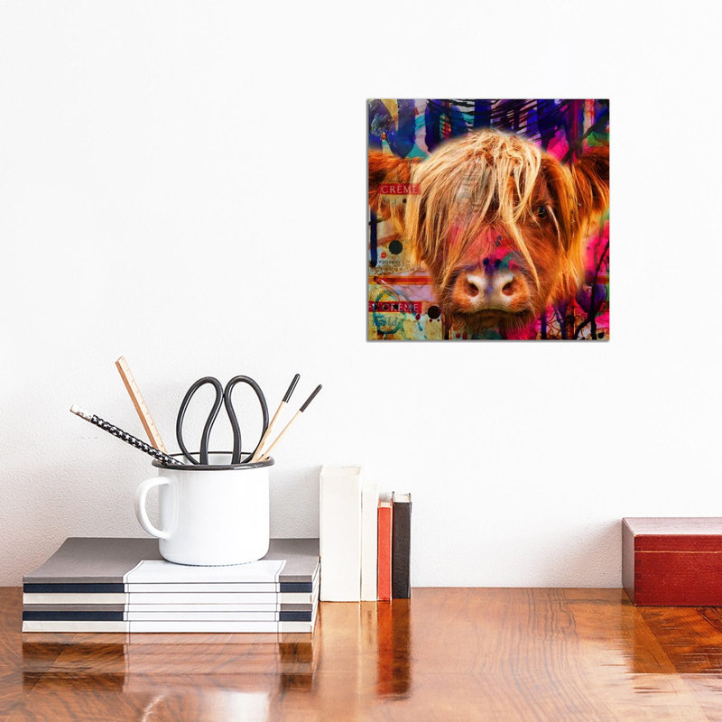 Fancy Cow by Mascha De Haas - Wrapped Canvas Print, 30.48 cm H x 30.48 cm W