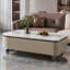 Table basse avec rangement en pierre micro-cristalline