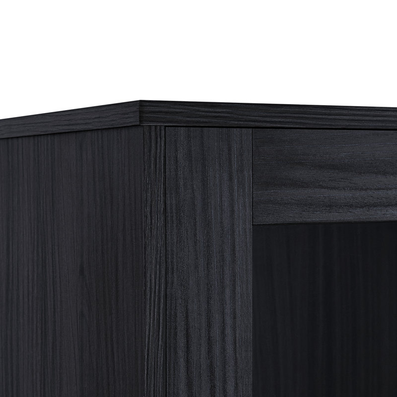 Vitrine haute 60 po avec 2 tiroirs de rangement, Noir