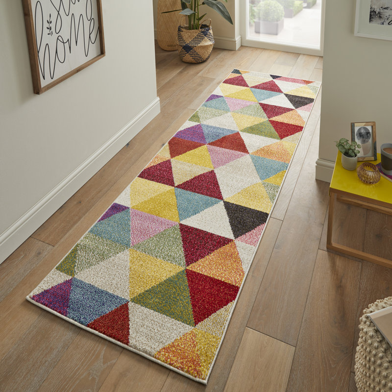 Geometric Area Rug, Runner 80 x 240cm