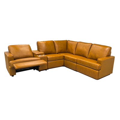 Nchevyshill Leather Match Power Recline Sectional