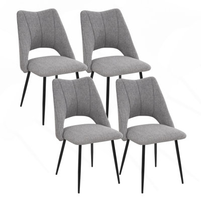 4-Chair Set Combination, Modern And Simple, With High Resilience Filling, Metal Legs, Adjustable Feet,Bar Stool