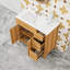 Meuble-lavabo en bois avec lavabo, 3 tiroirs et tablette réglable en forme de U