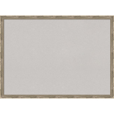 Mila Dark Silver Wood Framed Corkboard, Grey Cork Bulletin Board, Organization Board, Pin Board