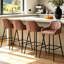 Fixed Height Faux Leather Upholstered Bar Stool Tufted Back with Footrest-35513202