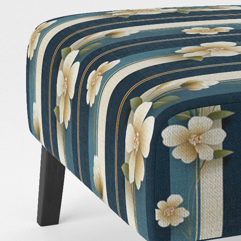 Fauteuil de chambre rembourré bleu Classic Classic Elegant