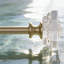 Ensemble de tringle à rideaux en acrylique avec embouts de cube - Tringle à fenêtre simple réglable de 3/4 po de diamètre avec extrémités décoratives et supports de fixation