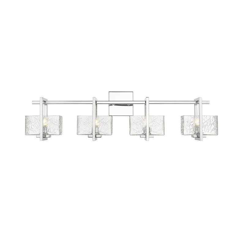 Barre d'éclairage de salle de bain à 4 lumières à intensité variable, Chrome poli