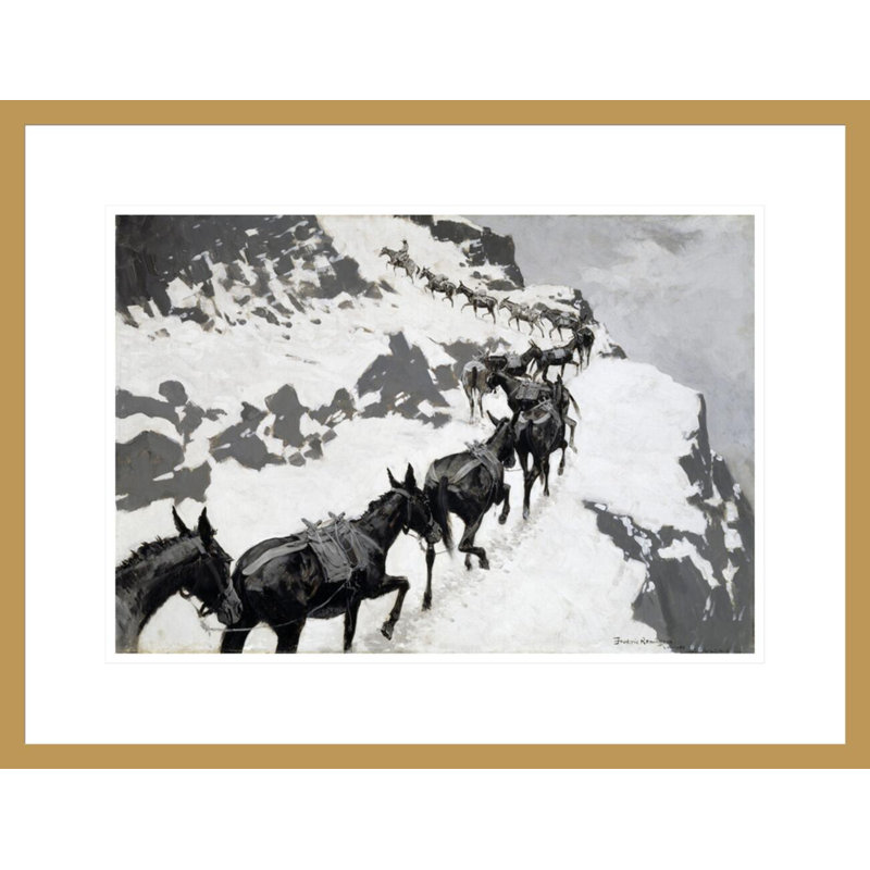«The Mule Pack» par Frederic Remington - impression giclée sur cadre, H 16,72 po x l 21,75 po