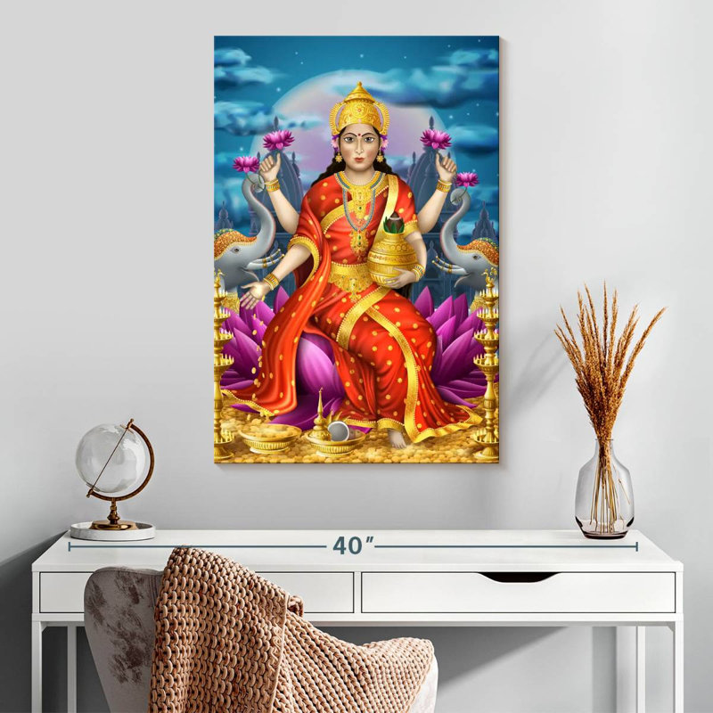 Adella, déesse de la richesse, Lakshmi, H 30 po x l 20 po