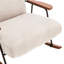Chaise berçante de salon beige - moderne avec accoudoirs en métal massif pour le divertissement-107780681