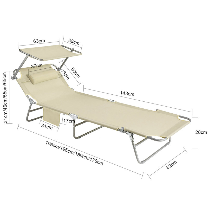 Horence 198cm Long Reclining Single Chaise, Beige