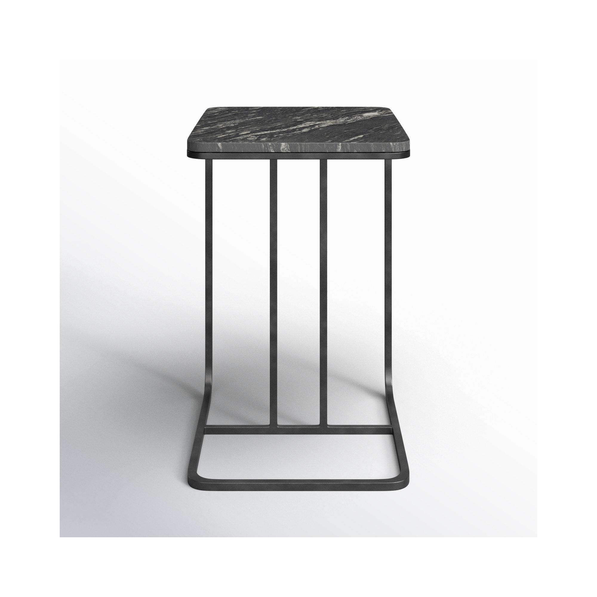 Erlinda End Table, Polished Black, Matte Black