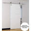 Porte de grange coulissante avec quincaillerie 6,6 pi | Planum 0020 | Ensemble de cintres en métal argentés robustes | Portes intérieures modernes à panneau plein - 18 po x 80 po - Rail argenté-110274895-110274902