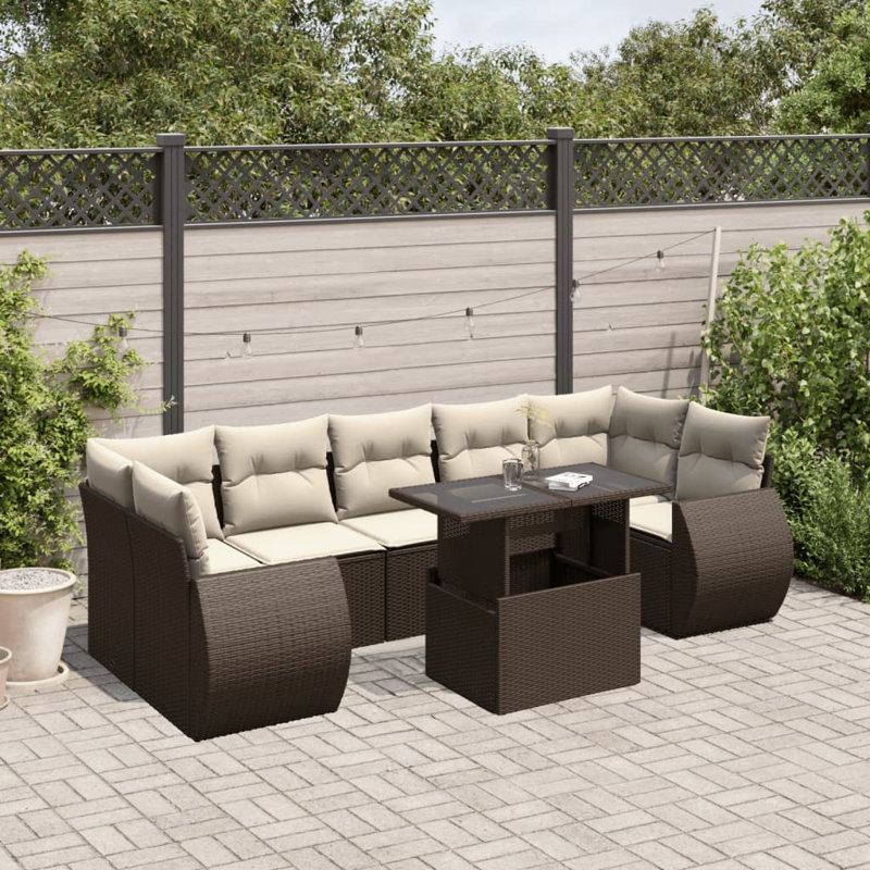 Ensemble de canapé de jardin Vidaxl PE rotin modulaire, réglable
