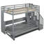 Lit hydraulique avec bureau intégré, gris - Transformez votre bureau et votre espace de rangement, maximisez la fonctionnalité de la pièce