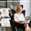 Ergonomic Adjustable Reclining Swiveling Office Chair - Faux Leather with Footrest for PC-127376177