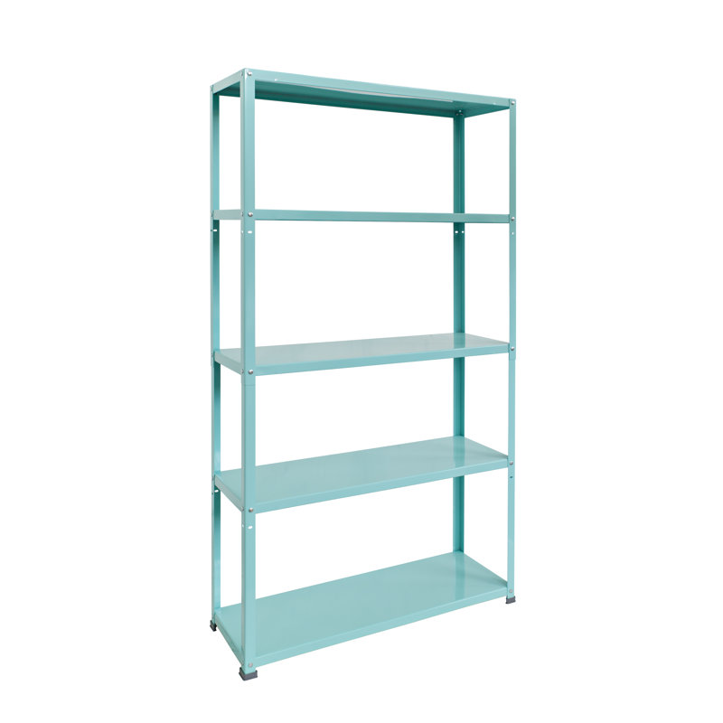 Turquoise Adjustable Steel 5-Shelf Bookcase