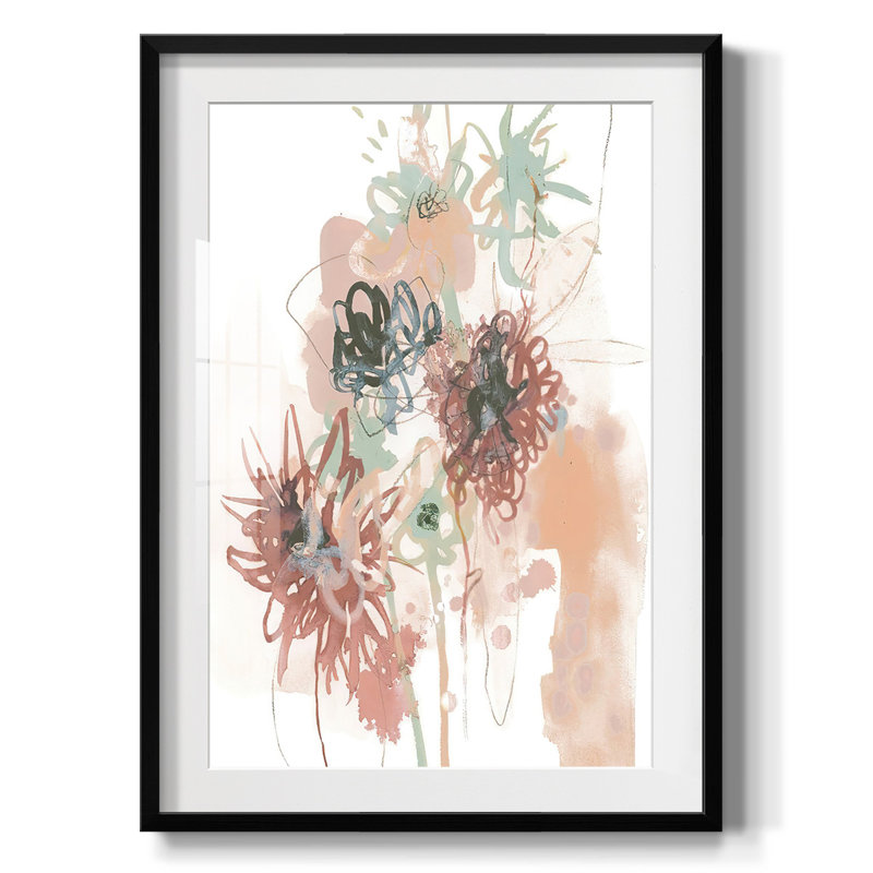 Petal Drift IV - Impression encadrée, H 28,5 po x l 20,5 po, Noir