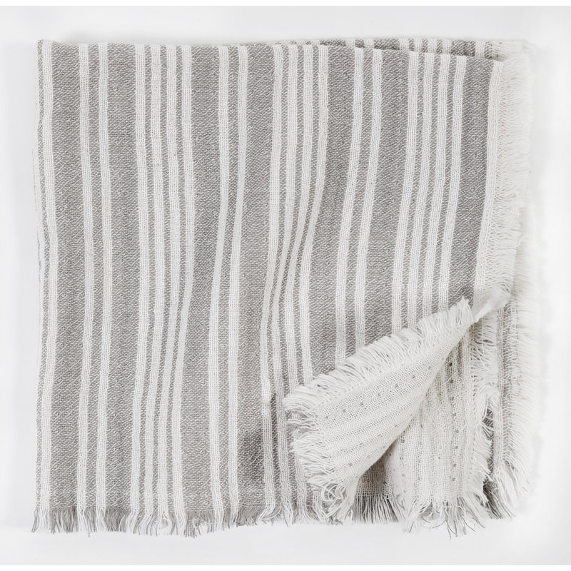 Yountville 100% Cotton Striped Square Napkin, Gray