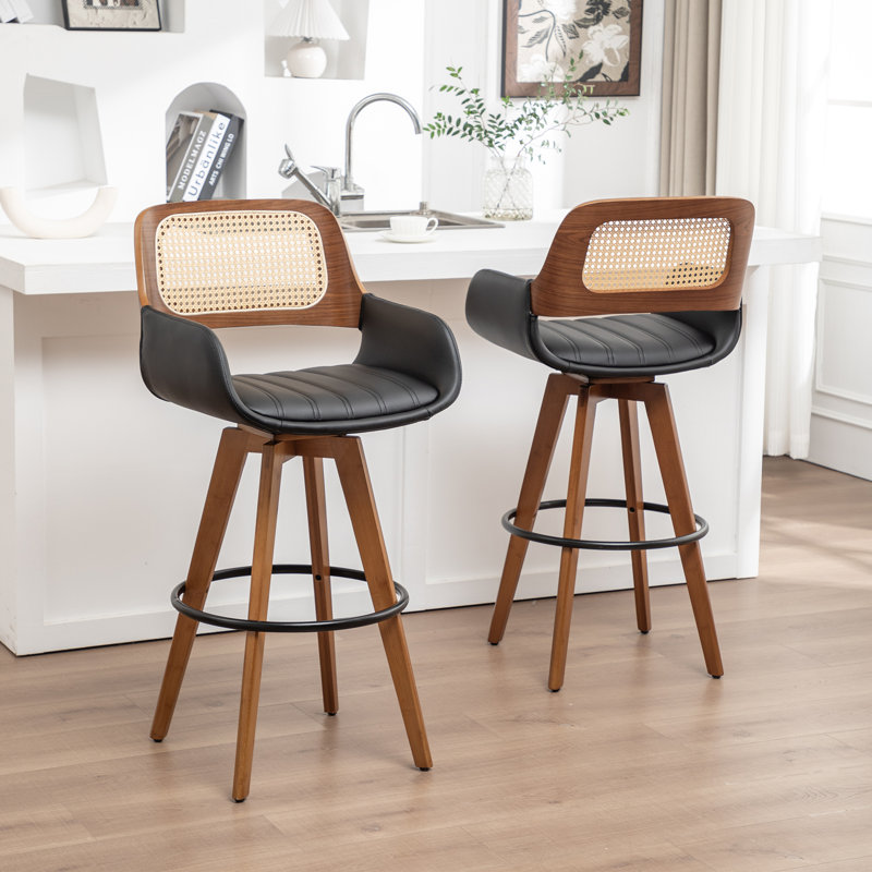 Derek Swivel Bar Stool, Counter Stool (68.6cm Seat Height), Black