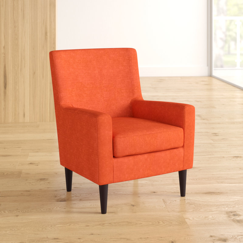 Donham Upholstered Accent Chair, Toulan Hacienda Orange Twill