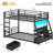 Low Bunk Bed With Sling Bookshelves, Storage Drawers & Power Outlet, Led Metal Floor Bunk Twin Over Twin With Full-length Guardrail & Metal Slats-179232880