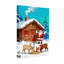 Noël, père Noël, chalet, cerf, neige, hiver, scène de Noël-1648956778