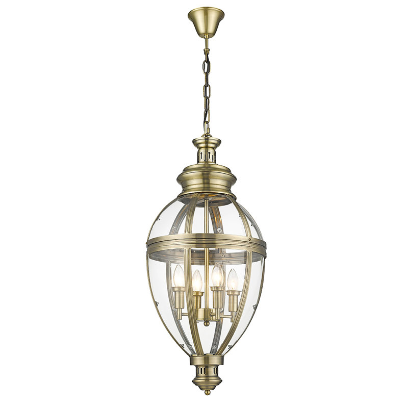 Sprowston 4 - Light Antique Sphere Pendant, Antique Brass