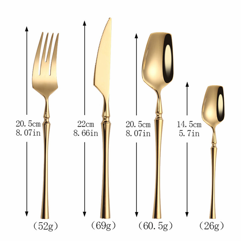 House Of Hampton Demi-Mai Stainless Steel Flatware Set - Service for 4, Gold