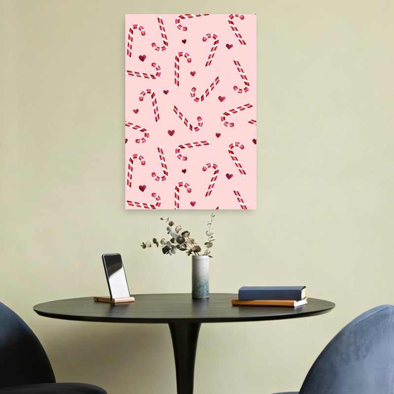 «Sweet Candy Cane», reproduction d'art mural abstrait contemporain, H 24 po x l 16 po